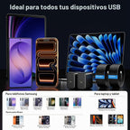 Cargador USB C de 60 W, cargador súper rápido de 60 vatios tipo C con 2