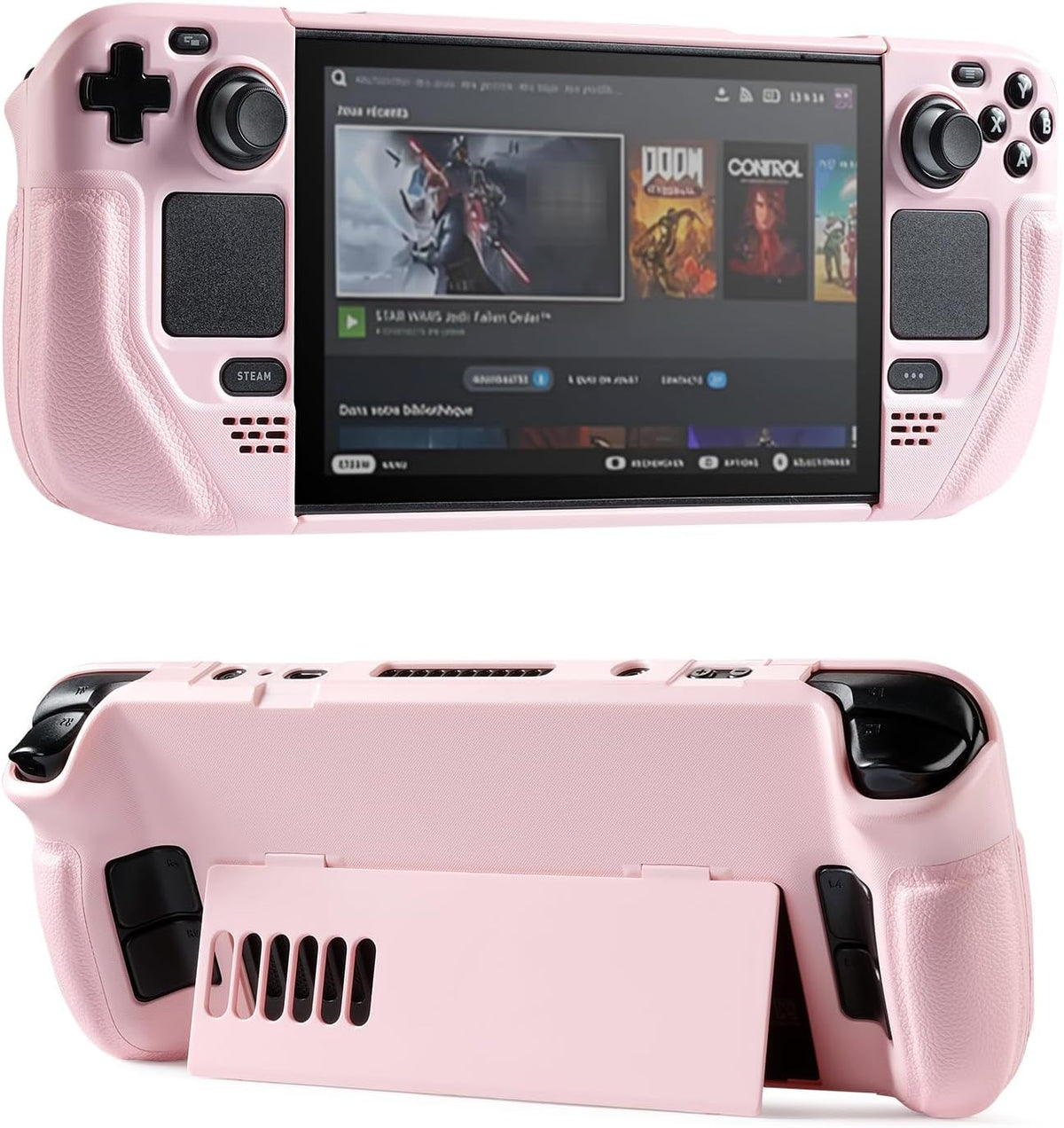 Funda UYIYE para Steam Deck OLED & LCD, Protectora Rosa Divertida con Soporte