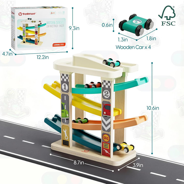 TOP Bright Juguetes de rampa de madera para niños pequeños de 1 a 2...