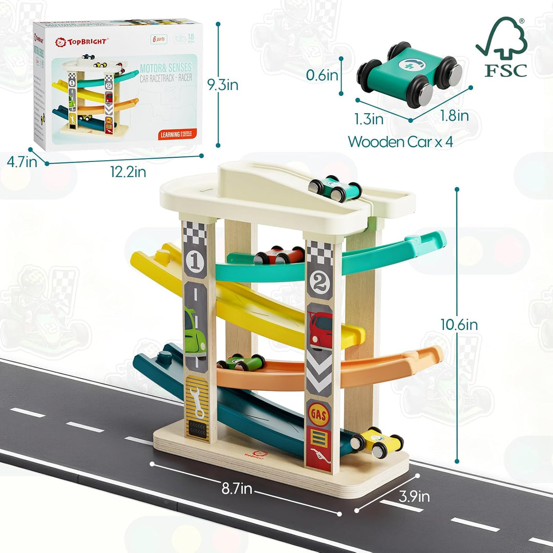 TOP Bright Juguetes de rampa de madera para niños pequeños de 1 a 2...