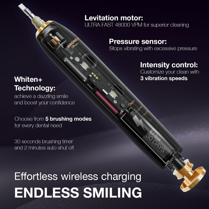 Wagner Stern WHITEN+ Cepillo de dientes eléctrico, 48,000 VPM, sens...