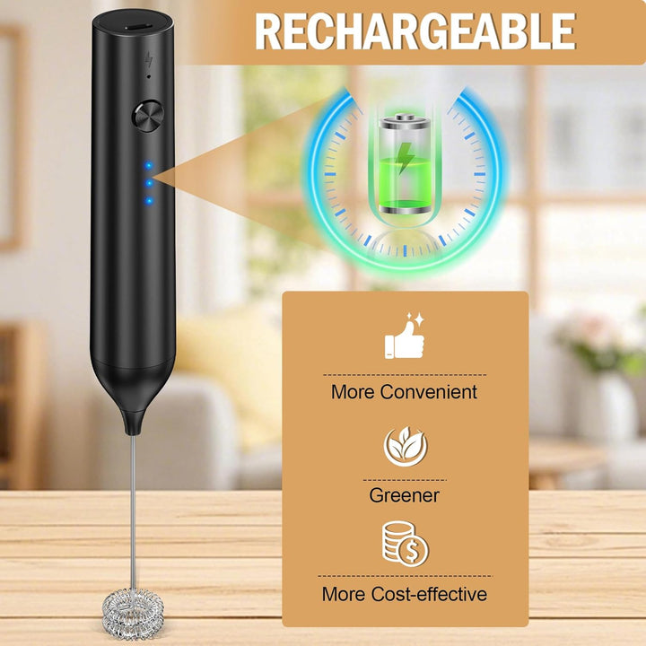 Espumador de leche recargable de mano batidor eléctrico
