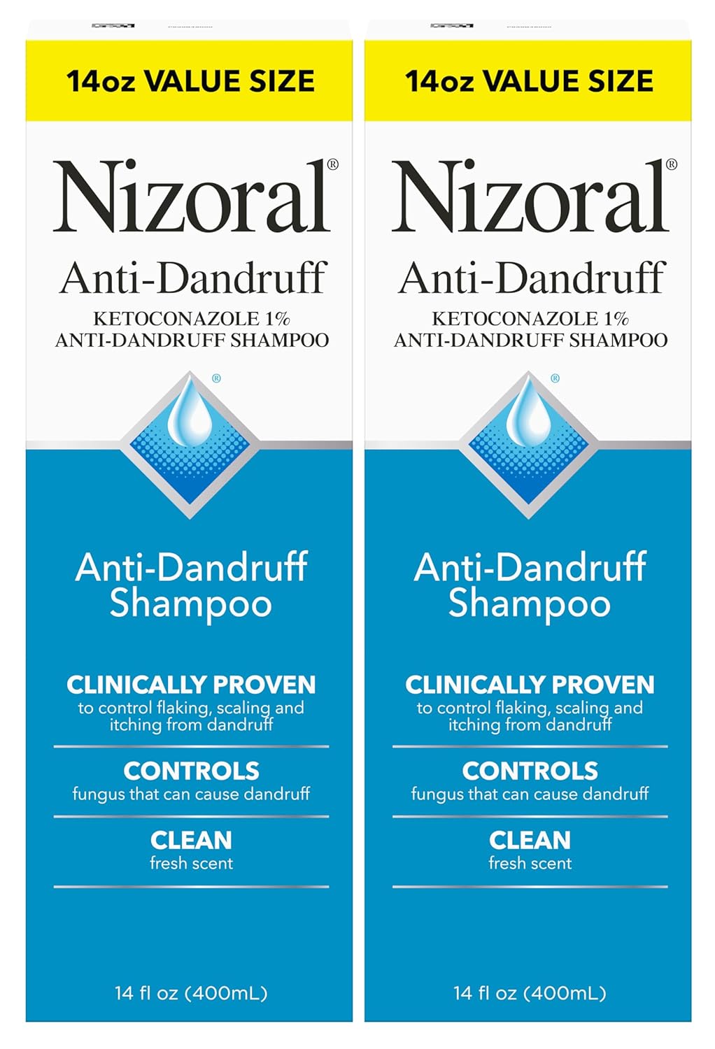 Nizoral Champú anticaspa con 1% de ketoconazol, aroma fresco, 14 on...