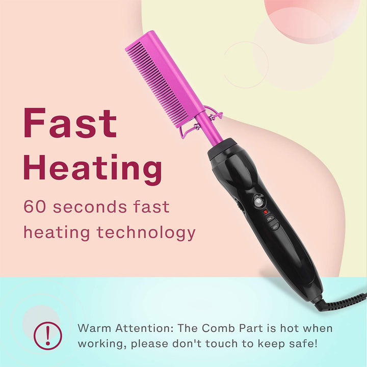 Homfu Peine Caliente Eléctrico Alisador de Cabello Peine de Prensad...