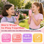 Walkie Talkies de video para niños, paquete de 2 walkie talkies recargables con cámara y pantalla, radios bidireccionales de largo alcance para acampar en interiores y exteriores, regalos para niñas y