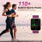 Fitpolo Relojes inteligentes para hombres/mujeres, 1.8 pulgadas Alexa incorporado reloj de seguimiento de fitness con llamadas Bluetooth, IP68 impermeable, frecuencia cardíaca, sueño, spO2/estrés, 110 modos deportivos para Android y iPhone