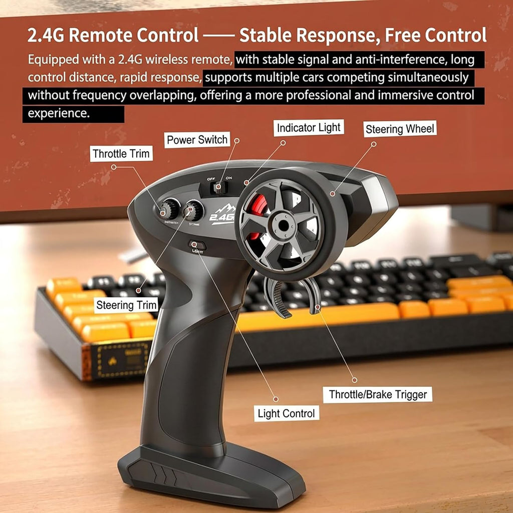 1:43 Mini RC Crawler con APP/2.4Ghz Control LED Doble Carcasa