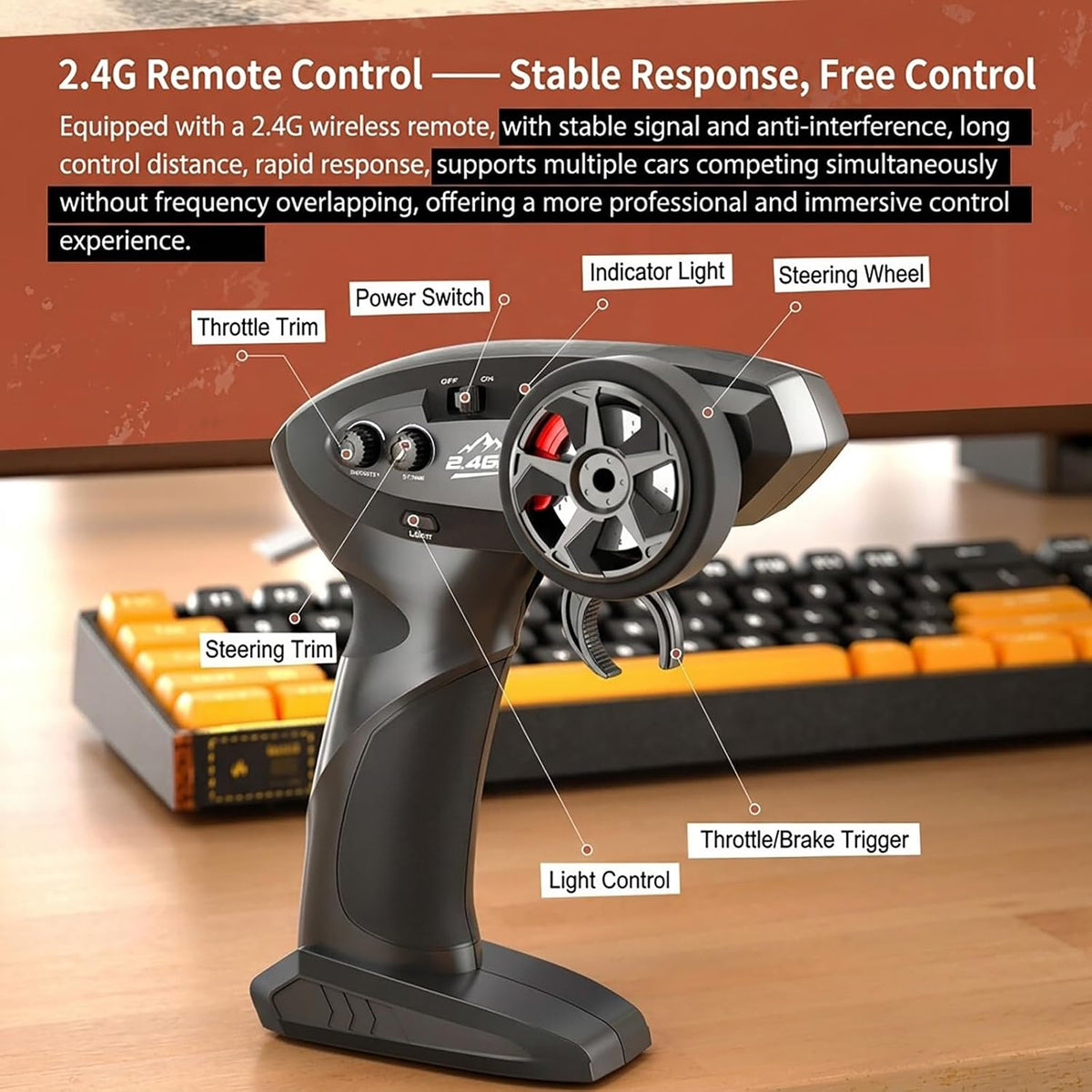 1:43 Mini RC Crawler con APP/2.4Ghz Control LED Doble Carcasa