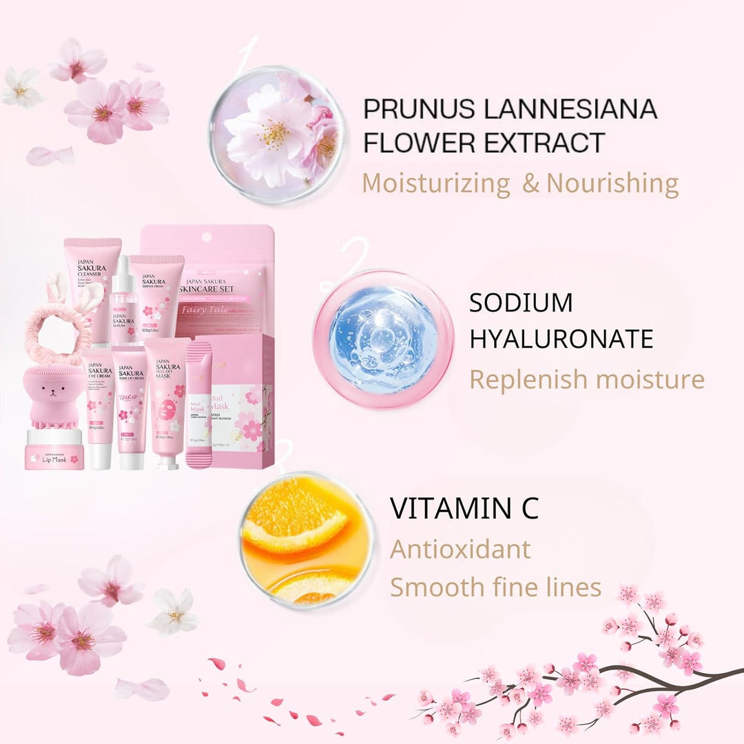 Set de cuidado de piel Sakura de Japón para adolescentes - Evolviqu...