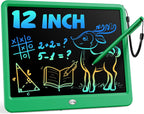 Tableta de escritura LCD de 12 pulgadas para niños de 3 años - Almohadilla de dibujo electrónica y tablero de garabatos como regalos educativos de cumpleaños para niñas y niños (verde)