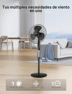 PELONIS Ventilador de pedestal oscilante ajustable de 16" con c...