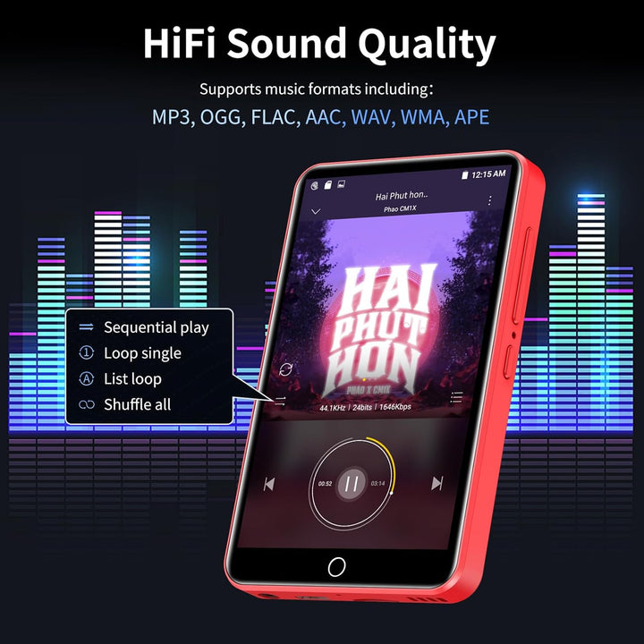 Reproductor MP3 con Bluetooth y WiFi, 80GB de almacenamiento y sist...