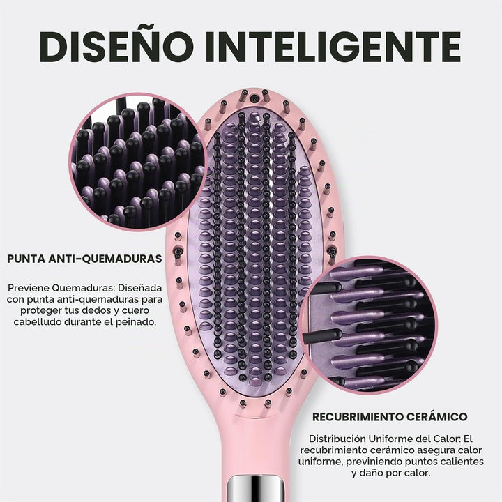 Rozamor - Cepillo iónico para alisar el cabello, cepillo alisador d...
