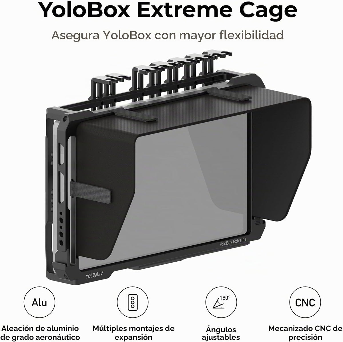 YoloLiv YoloBox Extreme Jaula protectora de aluminio con soportes de zapata