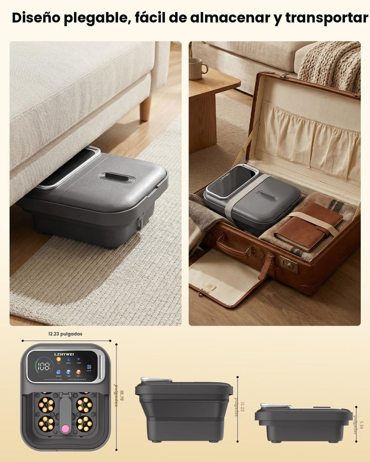 LZHYWEI Spa de pies plegable con calor, masajeador eléctrico de pie...