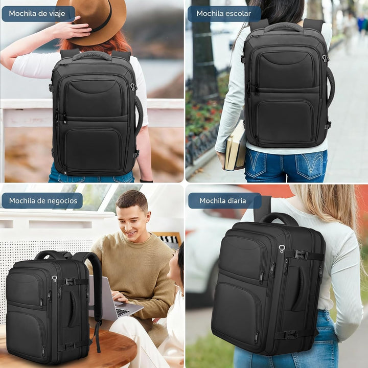 Fxcelets TSA - Mochila de viaje expandible para hombres, bolsa para...