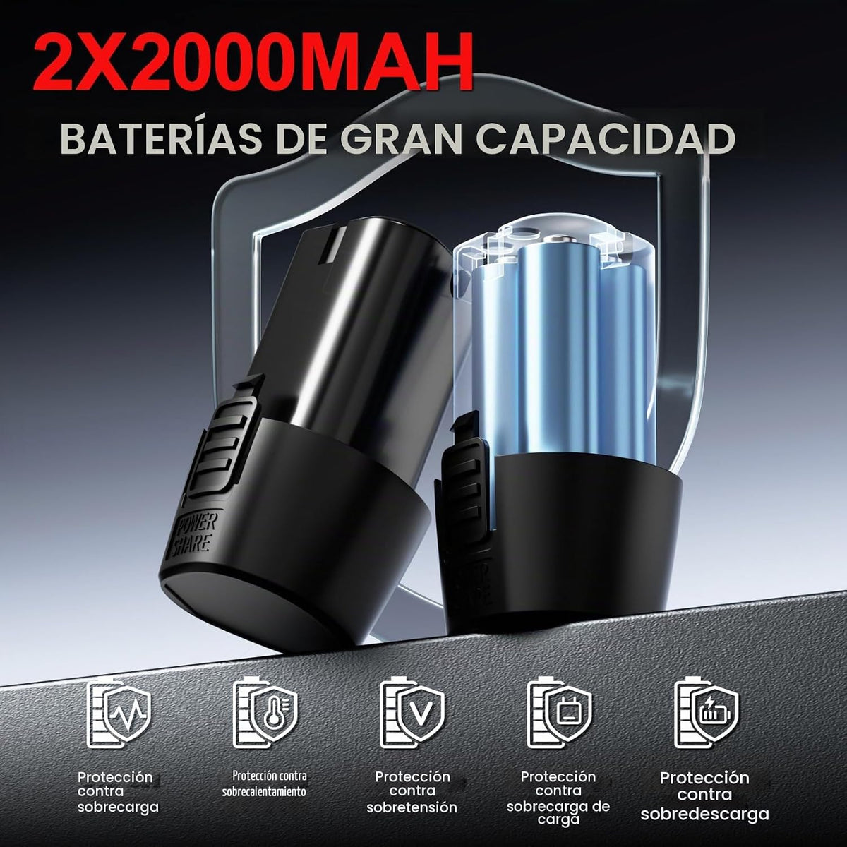 FULLYEA - Juego de llaves de trinquete eléctricas inalámbricas de 3/8