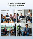 FULAIM Micrófonos Lavalier inalámbricos X6 con 4 transmisores para iPhone, iPad, Android