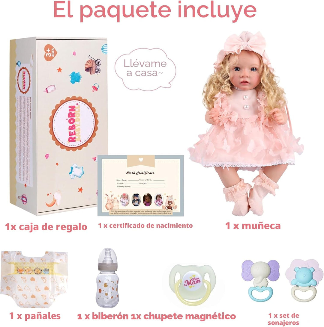 BABESIDE Muñecas Reborn de Bebé Niña con Pecas, 20 Pulgadas Realist...