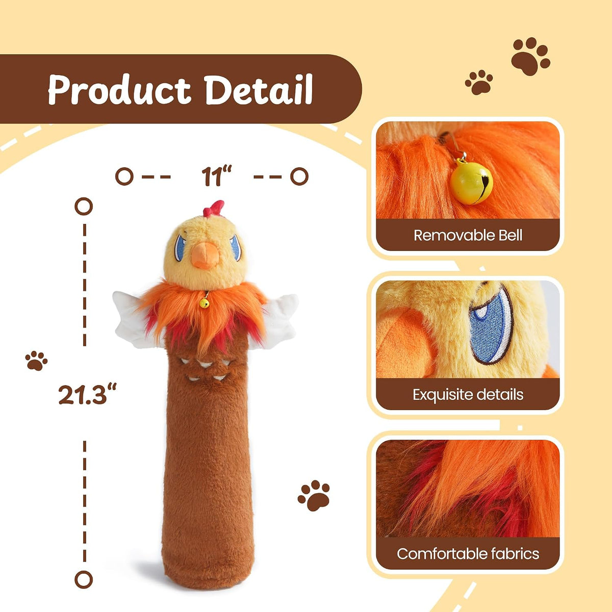 Guante de lucha para gatos, luchador de marionetas de gato de 22 pulgadas con 3 bolsas de hierba gatera y protección resistente de 3 capas, juguete interactivo para gatos con campana extraíble