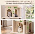 Globlazer Cat Tree Tower 2 Condo Kitten Scratching Post, F54, Beige