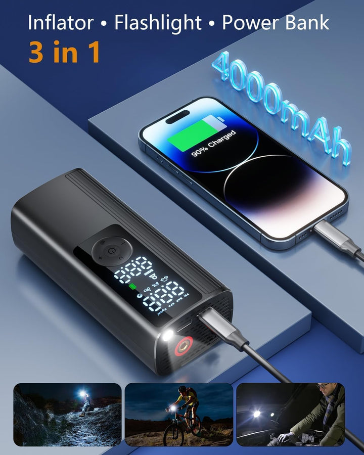 Inflador de neumáticos, compresor de aire portátil, bomba de aire i...