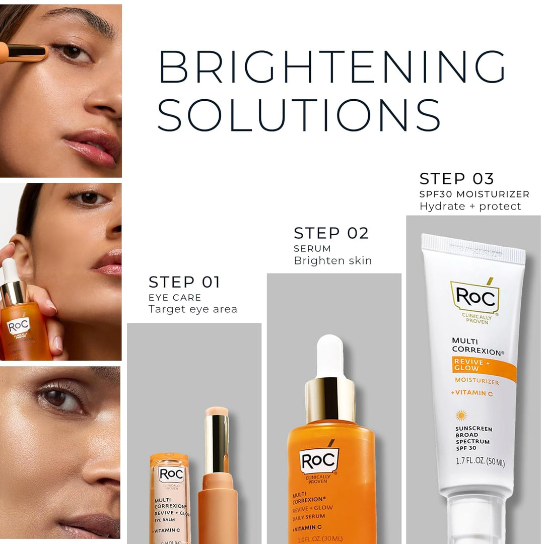 RoC Multi Correxion Revive + Glow Eye Balm con vitamina C (0.14 oz)...