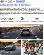 VIOFO A229 Pro 4K 3CH Dash Cam HDR para parte delantera y trasera e