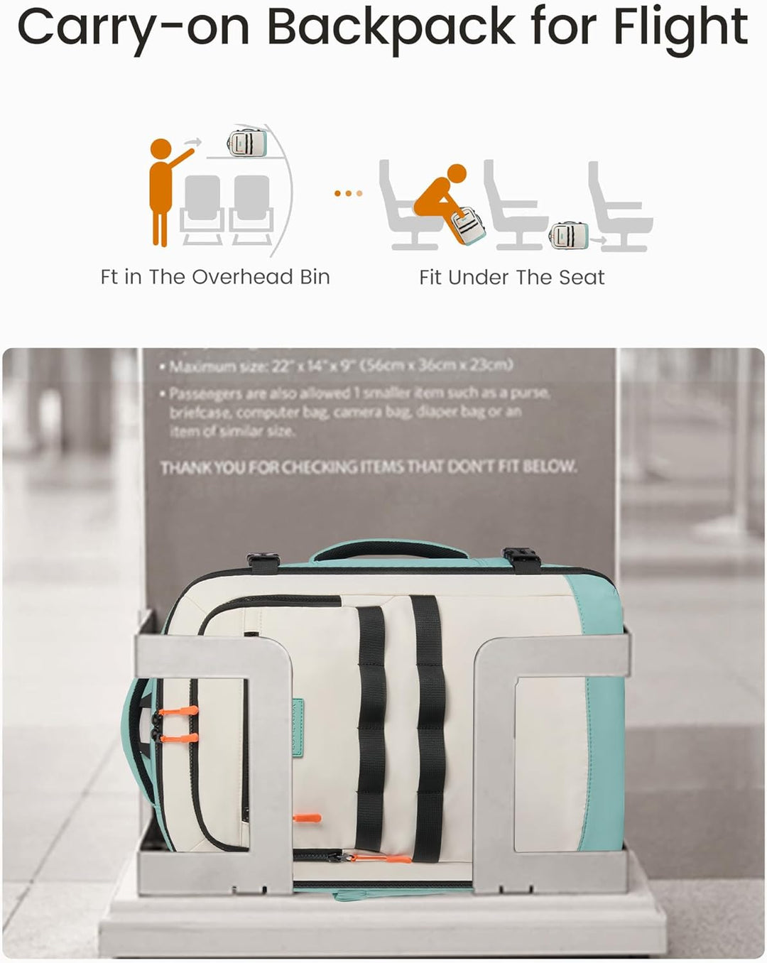LOVEVOOK Mochila de viaje de 50 litros para mujeres y hombres, moch...