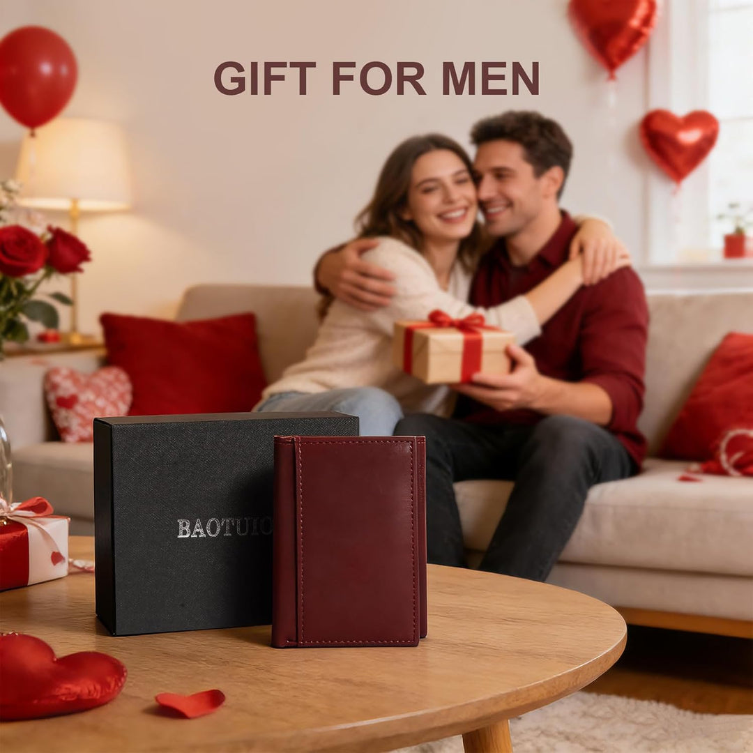baotuiok Billetera de cuero para hombre, con bloqueo RFID, de piel...