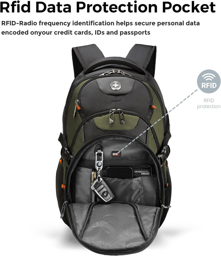 swissdigital Mochila para portátil de viaje de negocios, para hombr...