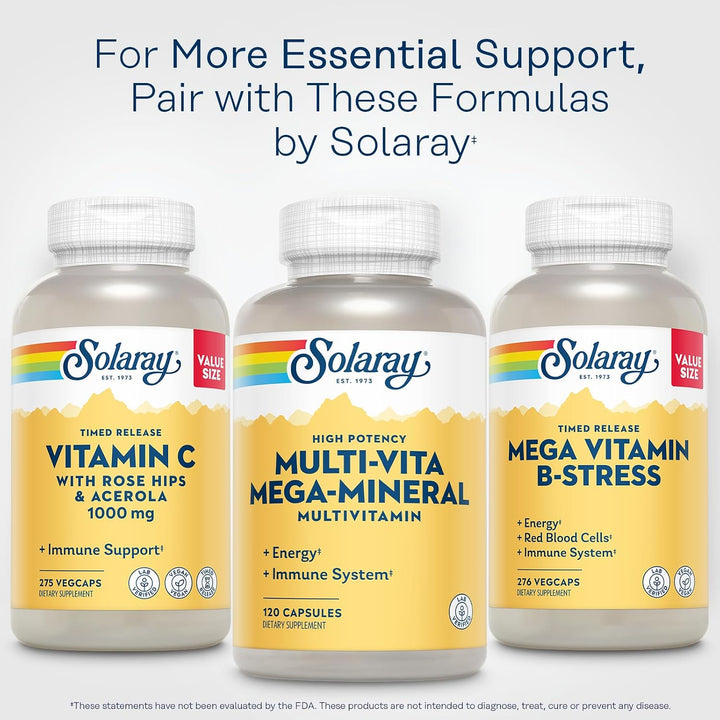 SOLARAY Multi-Vita Mega-Minerales Cápsulas Multivitamínicas | 120 u...