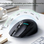 Uineer Ratón inalámbrico, ratón Bluetooth trimodo, USB-A con cable y 2.4G,