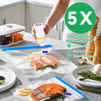 Juego de 42 selladores al vacío Sous Vide, 30 bolsas reutilizables, 5 clips y clips de sellado para cocinas Anova, Joule