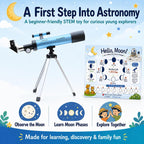 Telescope para Kids, 50mm 100x Beginner Telescope con Tripod