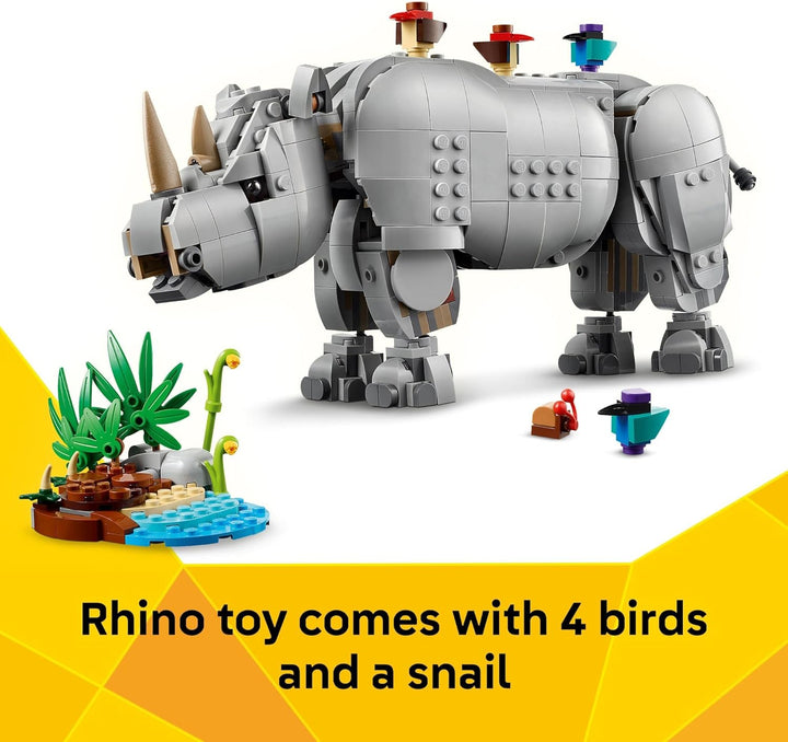 LEGO Creator 3 en 1 Wild Animals Majestic Rinoceronte con