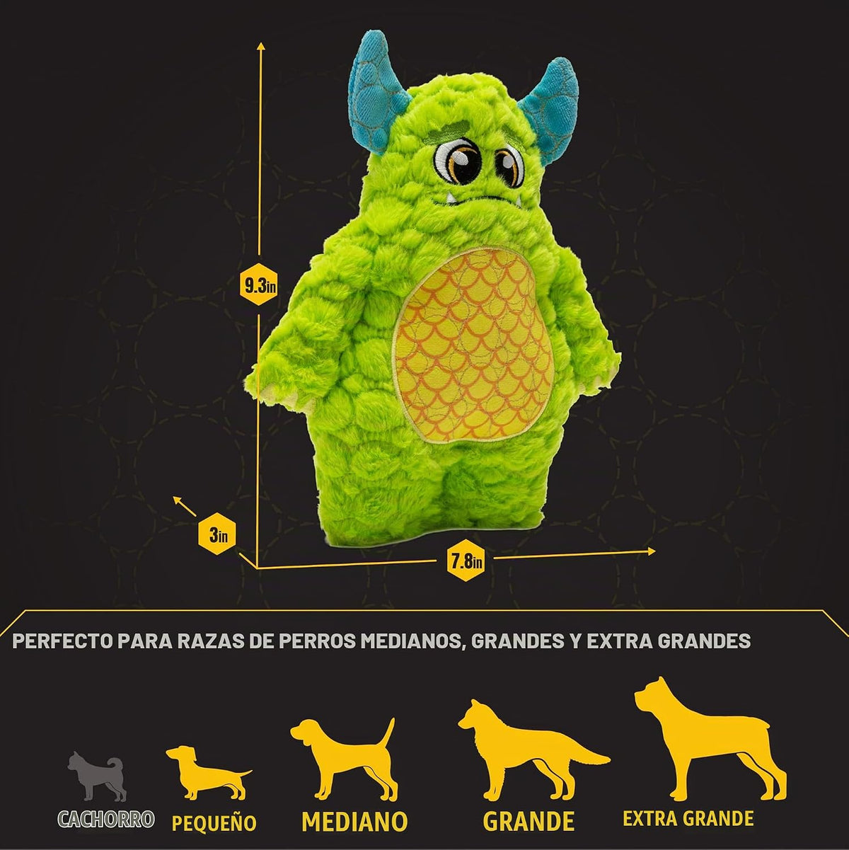 Bite Force - Juguete para perros duradero y fuerte con silbato, reforzado con Kevlar para masticadores agresivos,