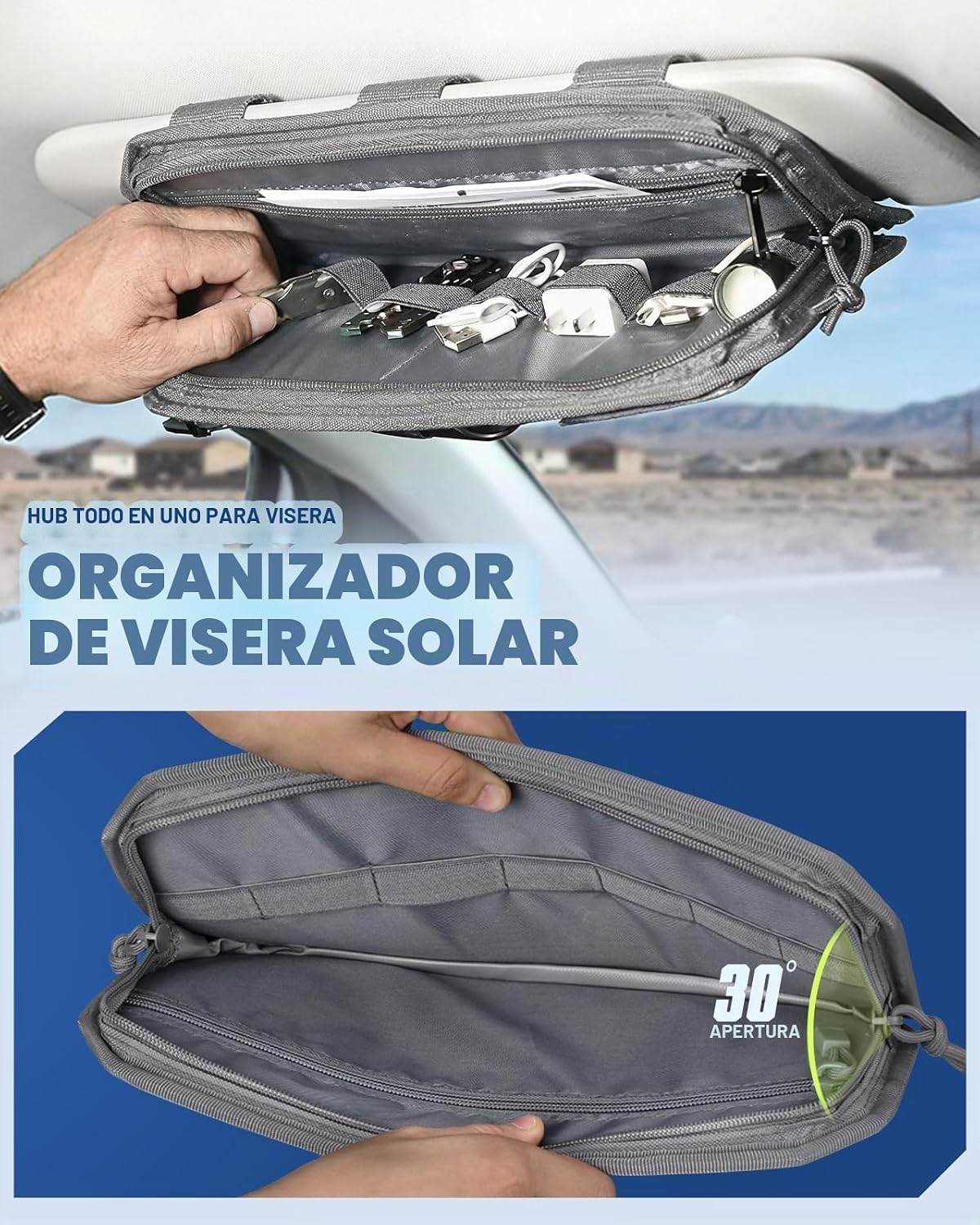 Molle - Organizador de visera para automóvil, se adapta a la