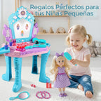 Mesa y silla de tocador de juguete Frozen Girl con espejo y luces y música