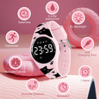 Relojes para niños y niñas, reloj deportivo digital con contador de pasos, podómetro, alarma de vibración, sin aplicación, impermeable, rastreador de fitness, reloj para niños, niñas, adolescentes