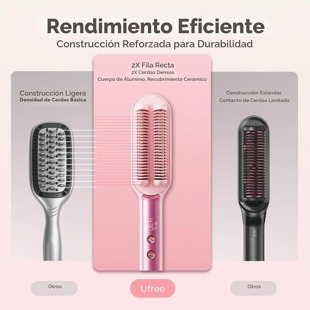 Ufree Cepillo alisador de cabello para mujer, peine caliente iónico...