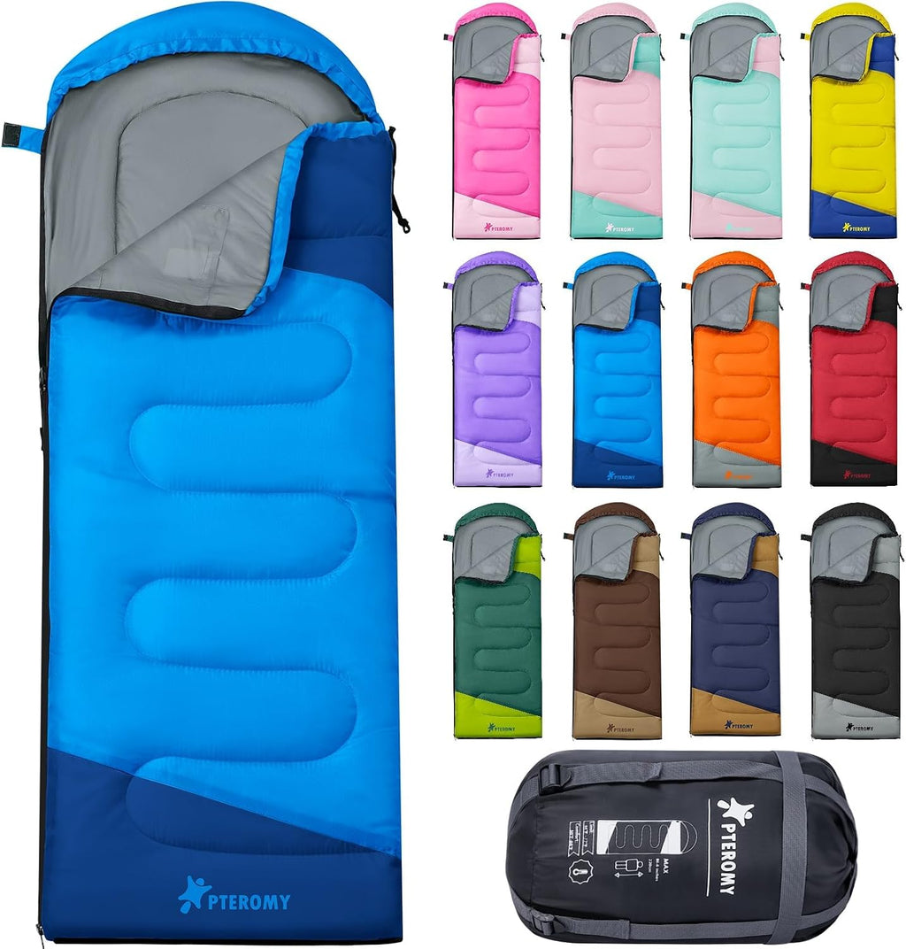 Sacos de Dormir para Adultos, Ultraligeros y Lavables a máquina, a Prueba de Agua para Senderismo, Camping y Mochila, para Clima Cálido y Frío, Esenciales de Camping para Viajar