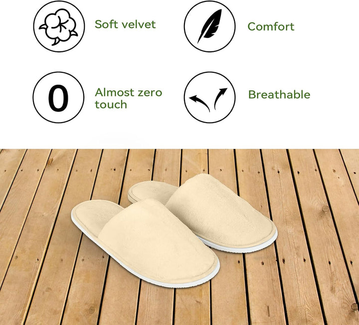 QatmMkt - 10 pares de pantuflas desechables unisex para invitados,...