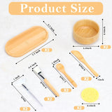 14 piezas de suministros de esteticista de bambú, 2 tazones para me...