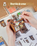 CUTEBEE Kit de rincón de libros - Casa en miniatura DIY Tienda de ramen de