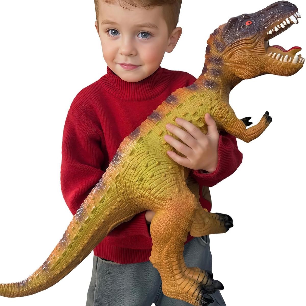 Gzsbaby Juguetes de dinosaurios grandes para niños pequeños, figuras de dinosaurio de tiranosaurio Rex de 28 pulgadas, juguetes de dinosaurio realistas jumbo para niños y niñas, regalo para niños de 1, 2, 3, 4, 5, 6, 7, 8 años (verde)