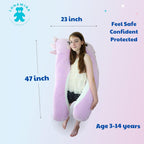 Axolotl - Almohada corporal para niños, 47 pulgadas, almohada de felpa suave de felpa larga en forma de U para niños, dormir, leer, TDAH y necesidades especiales, comodidad, ansiedad, funda lavable, acurrucarse divertido para niños y niñas