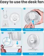 Gaiatop - Ventilador de escritorio USB, pequeño pero potente, perso...