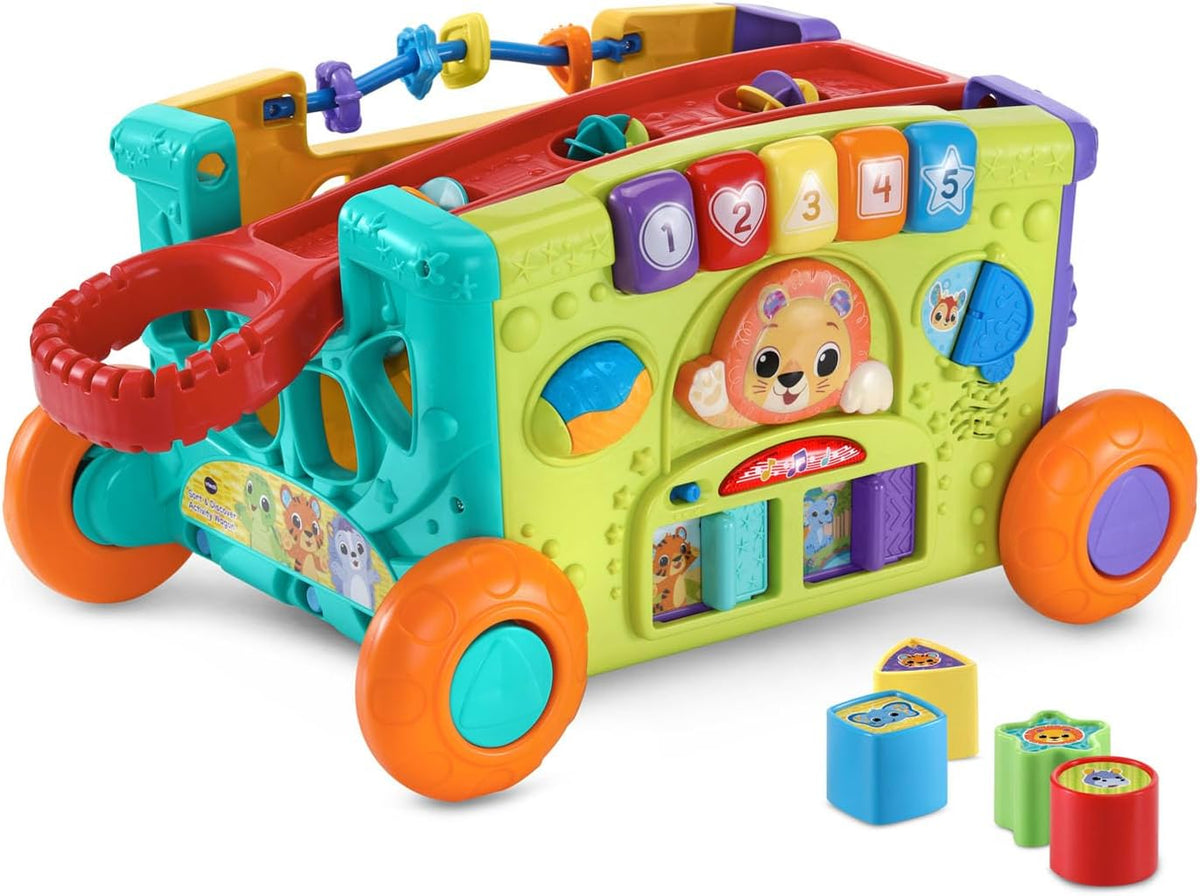 VTech Ordenar y descubrir carro de actividades para niños pequeños, rojo