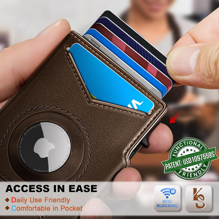 KEMISANT Billetera Airtag para hombre, delgada con bolsillo frontal...